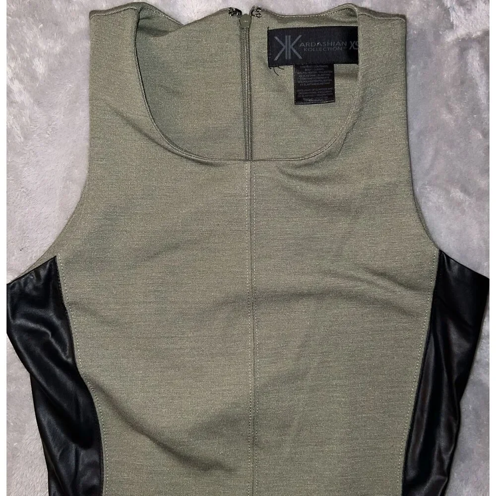 Kardashian Kollection Womens XS BodyCon Short Dress Stretch Back Zip Sleeveless - Picture 3 of 5